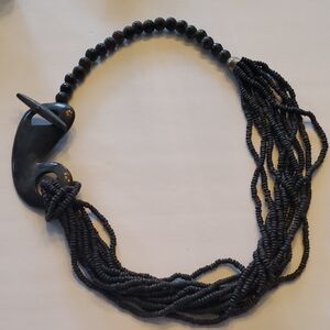 Elegant Black Beaded Necklace